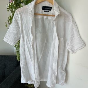 Abercrombie & Fitch Oversized White Button Up